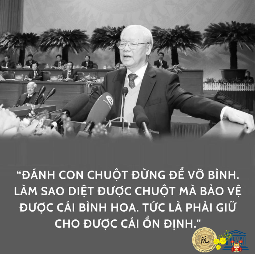 ĐÁNH CON CHUỘT ĐỪNG ĐỀ VỠ BÌNH. LÀM SAO DIỆT ĐƯỢC CHUỘT MÀ BẢO VỆ ĐƯỢC CÁI BÌNH HOA. TỨC LÀ PHẢI GIỮ CHO ĐƯỢC CÁI ỔN ĐỊNH.