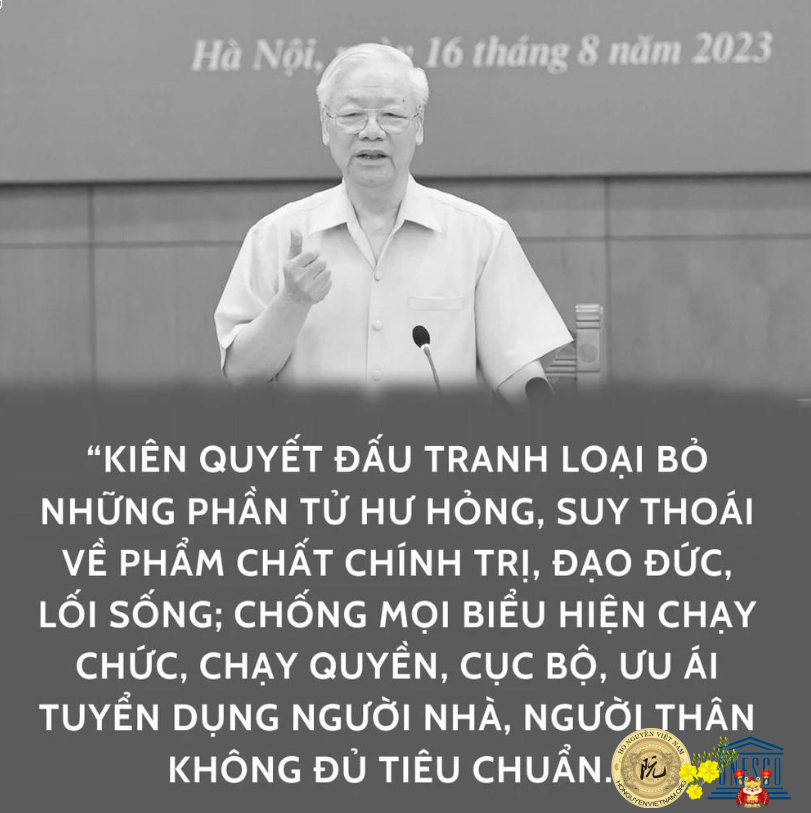 KIÊN QUYẾT ĐẤU TRANH LOẠI BỎ NHỮNG PHẦN TỬ HƯ HỎNG, SUY THOÁI VỀ PHẨM CHẤT CHÍNH TRỊ, ĐẠO ĐỨC LỐI SỐNG, CHỐNG MỌI BIỂU HIỆN CHẠY CHỨC, CHẠY QUYỀ, CỤC BỘ, ƯU ÁI TUYỂN DỤNG NGƯỜI NHÀ, NGƯỜI THÂN KHÔNG ĐỦ TIÊU CHUẨN.