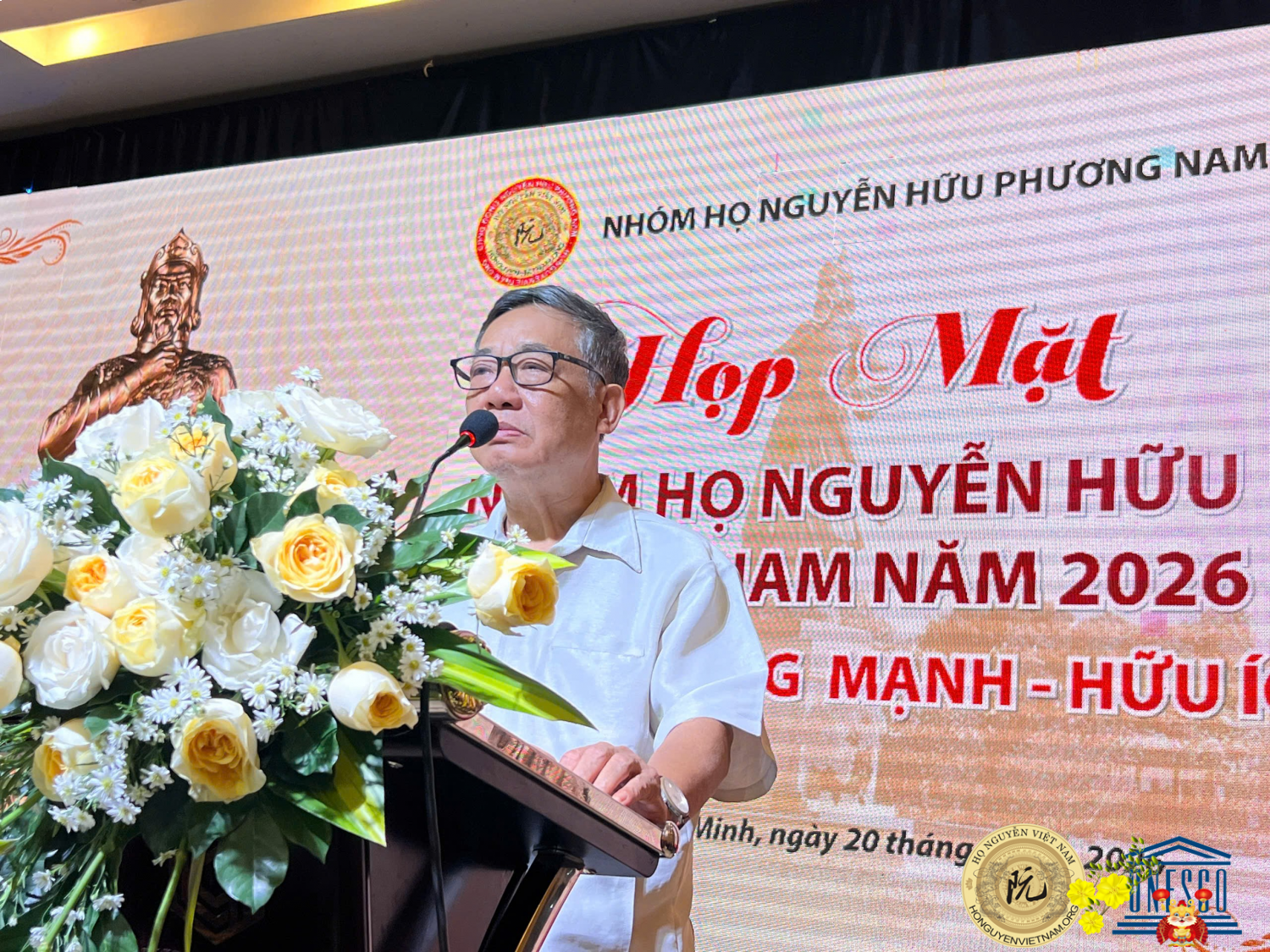 Ông Nguyễn Hữu Thịnh (Nguyên Phó Tổng Giám đốc Làng văn hóa du lịch các dân tộc Việt Nam, đại diện Cộng đồng họ Nguyễn Hữu miền Bắc)